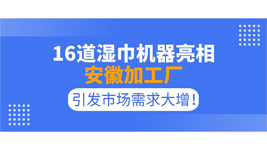16道湿巾机器亮相安徽加工厂，引发市场需求大增！