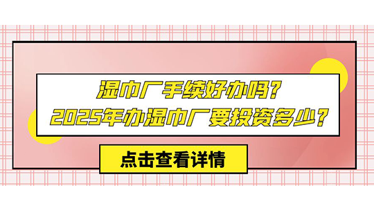湿巾厂手续好办吗？2025年办湿巾厂要投资多少？