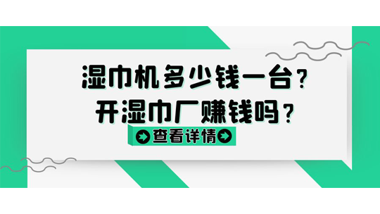 湿巾机多少钱一台？开湿巾厂赚钱吗？