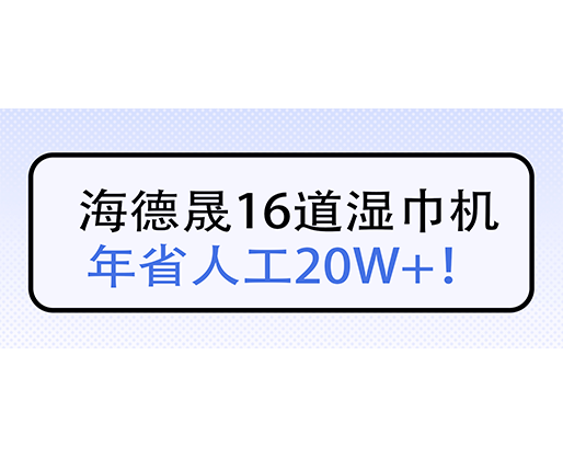 海德晟16道湿巾机，年省人工20W+